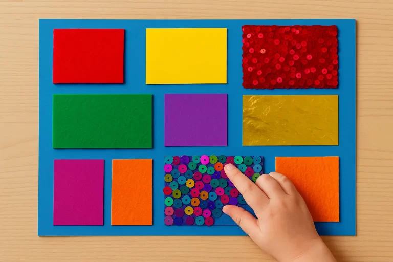 Como Criar um Quadro Sensorial com Feltro, Lantejoulas e Papéis Diferentes